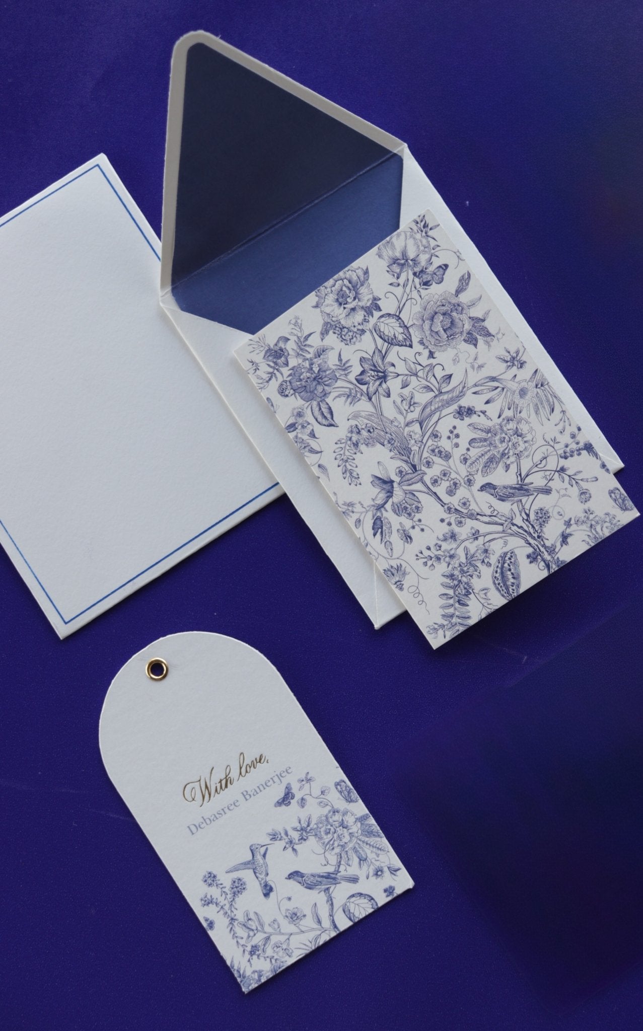 Personalised Stationery - Le Jardin Enchante without money envelopes - Tishya Pansari